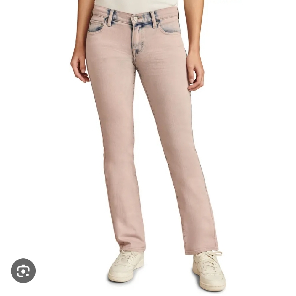 NWT Lucky Brand Mid Rise Straight Jeas in PInk Acid Wash Size 18